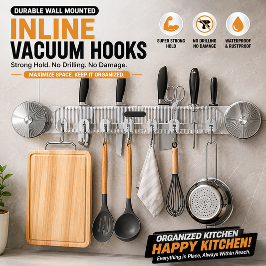 Durable Wall Mounted Inline Vacuum Hooks